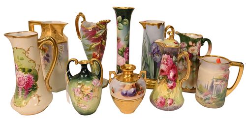 10 PIECE LIMOGES HAND PAINTED