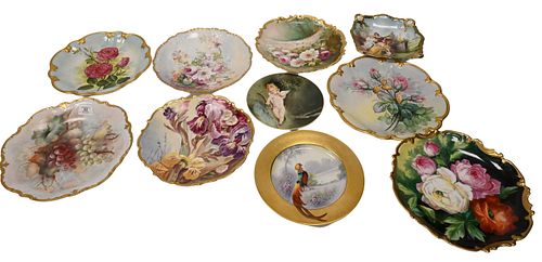10 PIECE LOT OF HAND PAINTED