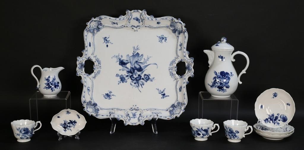 10 PIECE MEISSEN BLUE FLOWERS