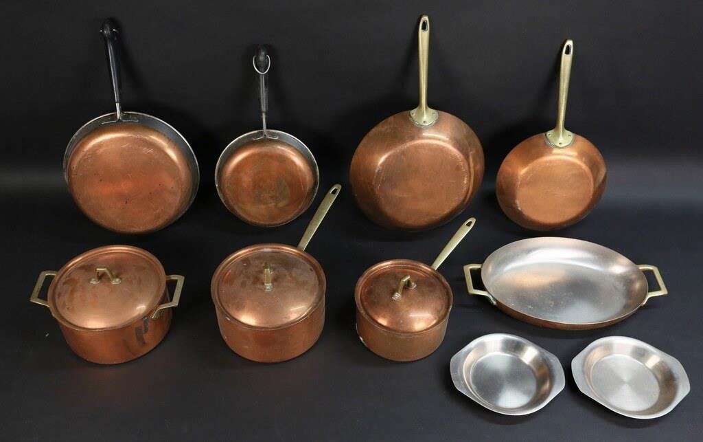 10 PIECES VINTAGE COPPER COOKWARE