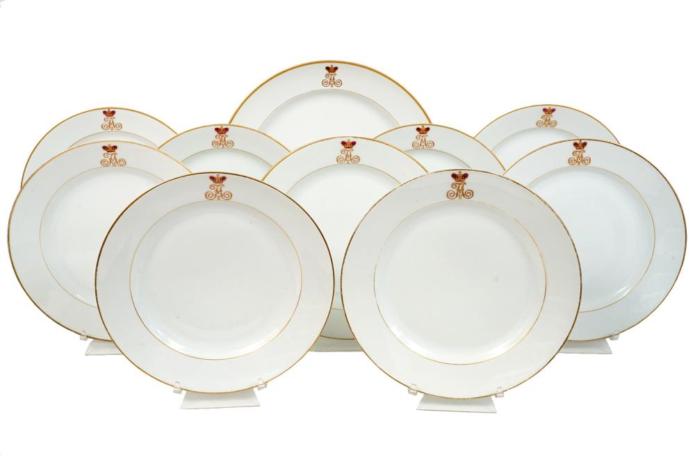 10 PLATES RUSSIAN IMPERIAL