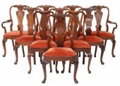 (10) QUEEN ANNE STYLE UPHOLSTE
