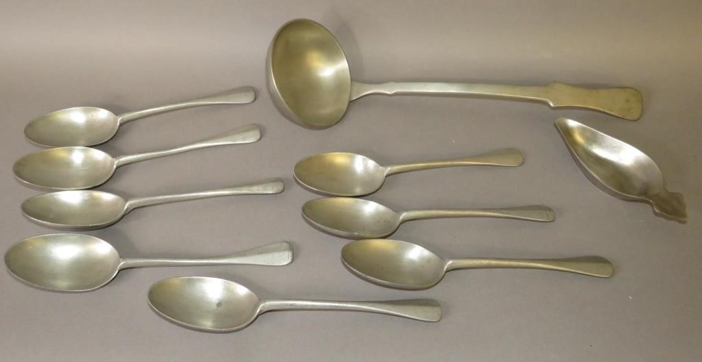 10 REPRODUCTION PEWTER UTENSILS