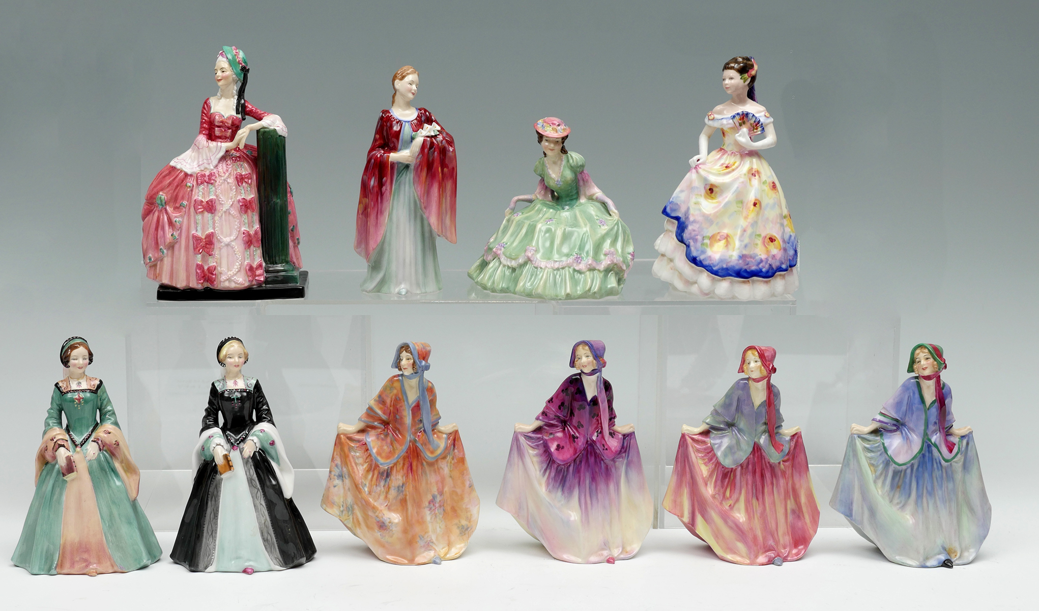 10 ROYAL DOULTON LADY FIGURINES: 1)