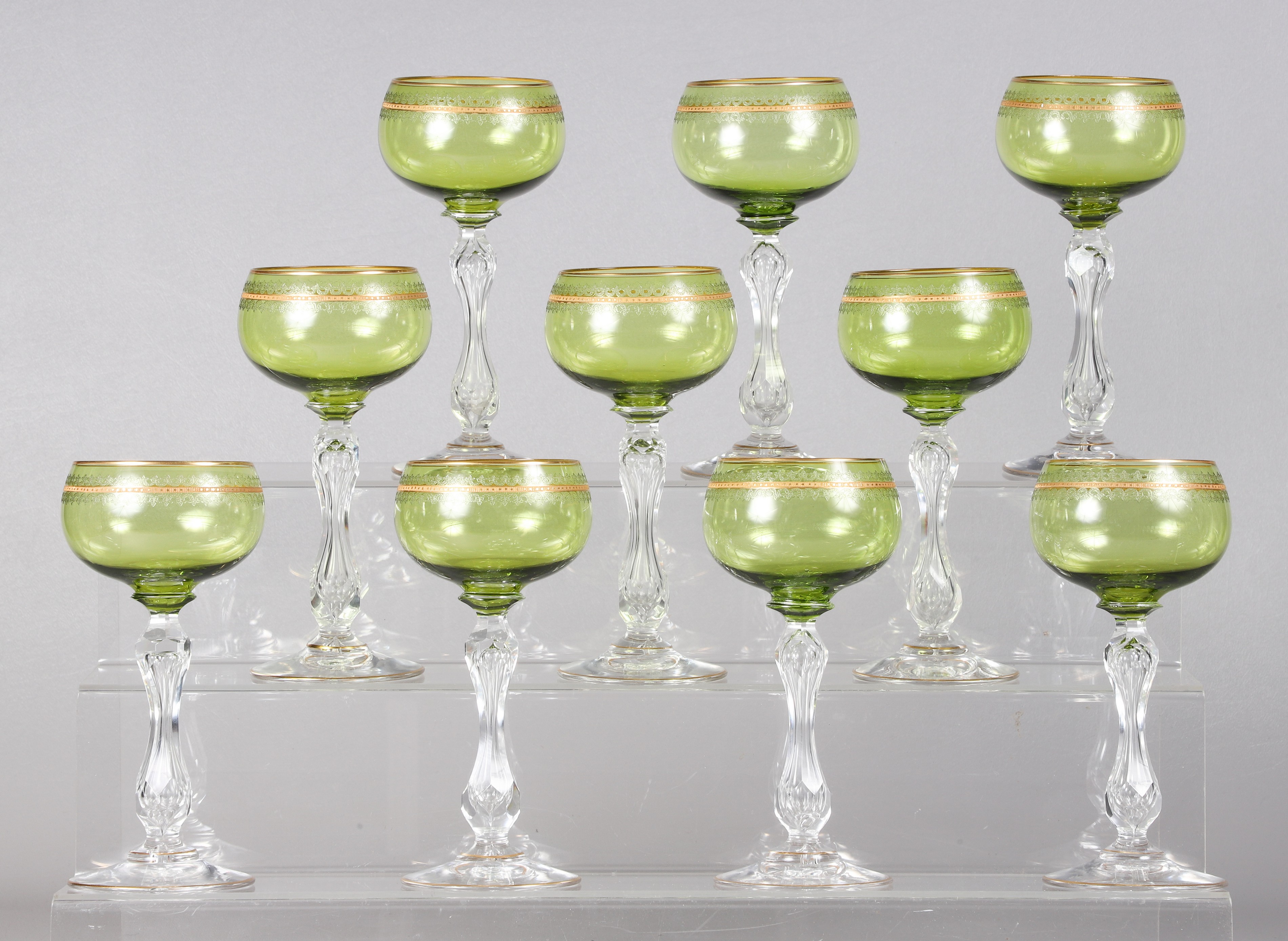 (10) Saint Louis glass hock wine
