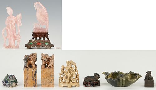 10 SMALL ASIAN FIGURAL ITEMS, INCL.