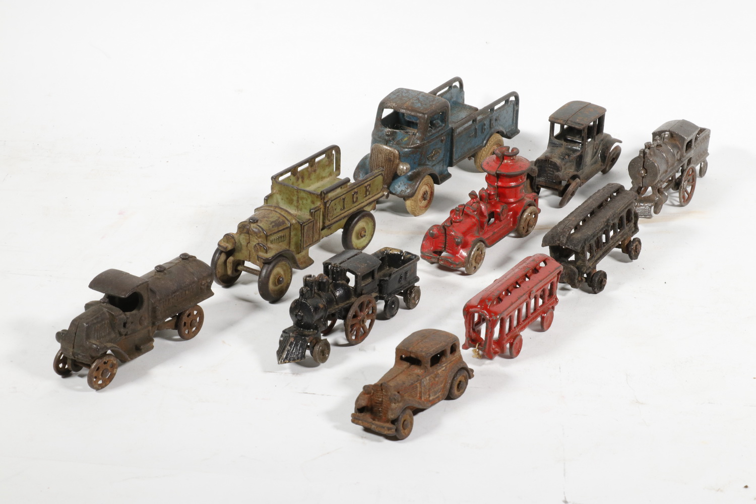 (10) SMALL CAST IRON TOY VEHICLES