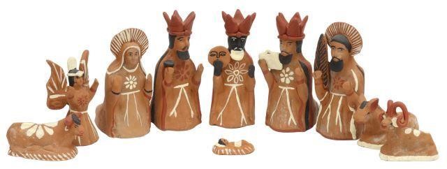 (10) TERRACOTTA CRECHE NATIVITY