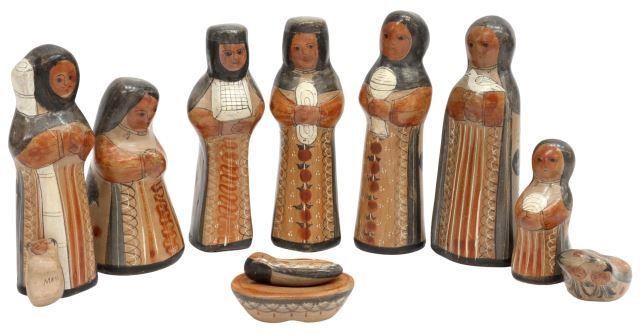 (10) TONALA POTTERY CRECHE NATIVITY