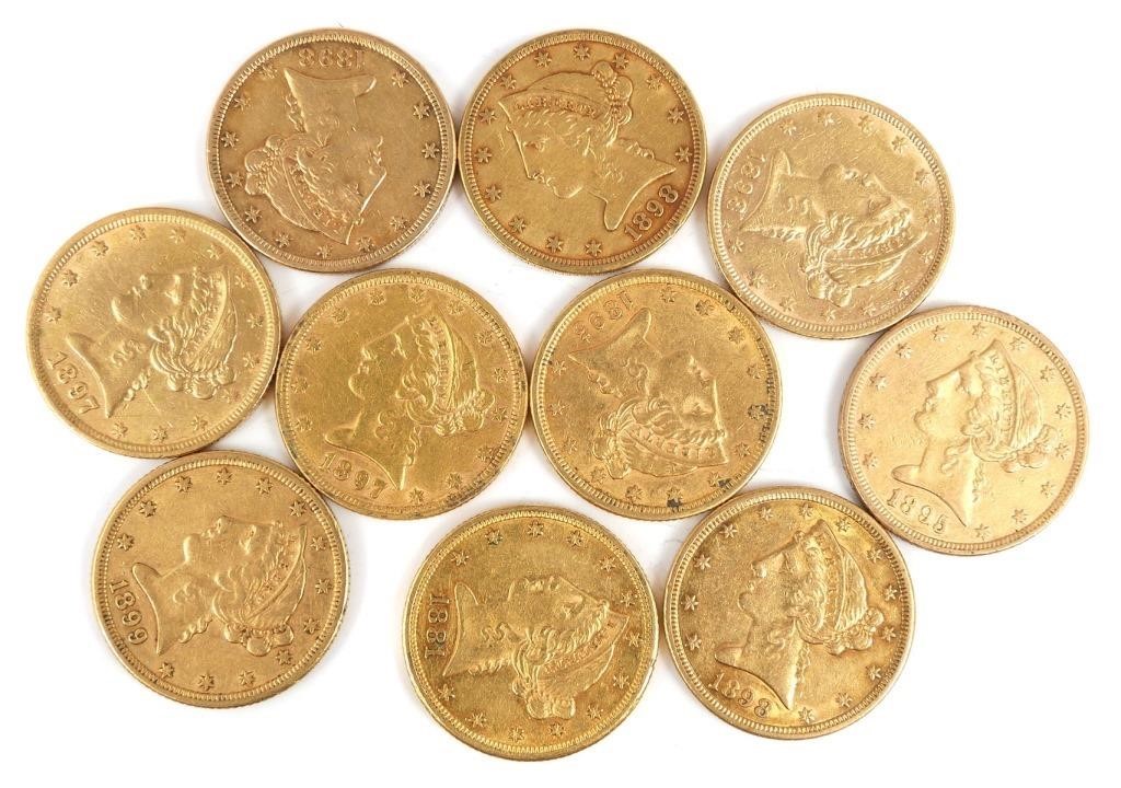 10 U.S. GOLD $5 HALF EAGLE