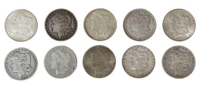 (10) U.S. MORGAN SILVER DOLLARE,