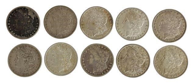 (10) U.S. MORGAN SILVER DOLLARS;
