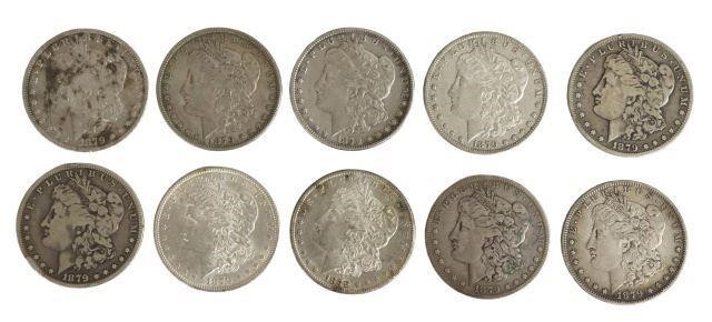 (10) U.S. MORGAN SILVER DOLLARS,