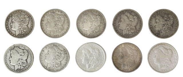 (10) U.S. MORGAN SILVER DOLLARS,