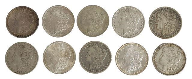 (10) U.S. MORGAN SILVER DOLLARS,
