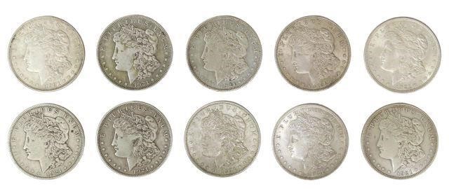 (10) U.S. MORGAN SILVER DOLLARS,