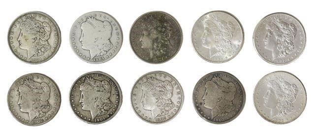 (10) U.S. MORGAN SILVER DOLLARS,