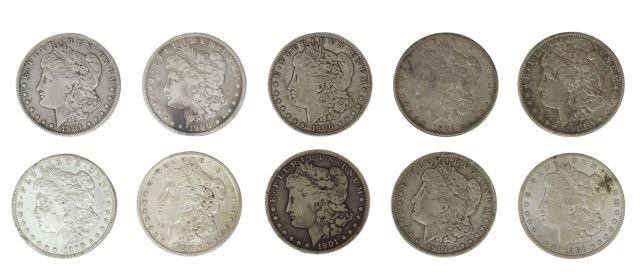 (10) U.S. MORGAN SILVER DOLLARS,