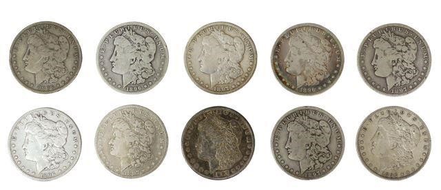 (10) U.S. MORGAN SILVER DOLLARS,
