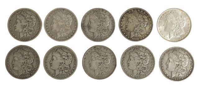 (10) U.S. MORGAN SILVER DOLLARS,
