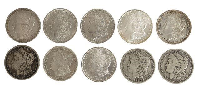 (10) U.S. MORGAN SILVER DOLLARS,