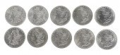 (10) U.S. MORGAN SILVER DOLLAR