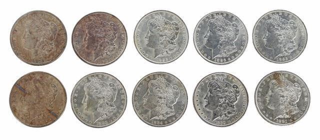 (10) U.S. MORGAN SILVER DOLLARS(lot
