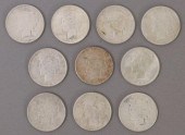(10) U.S. PEACE SILVER DOLLARS