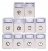 (10) US STATES 25 CENTS SILVER