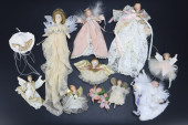 10 VINTAGE BISQUE HEAD ANGELS,