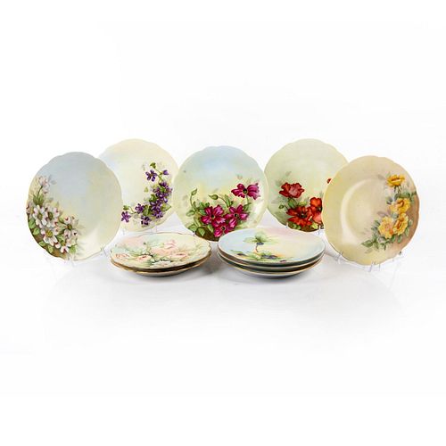 10 VINTAGE PORCELAIN FLOWER AND