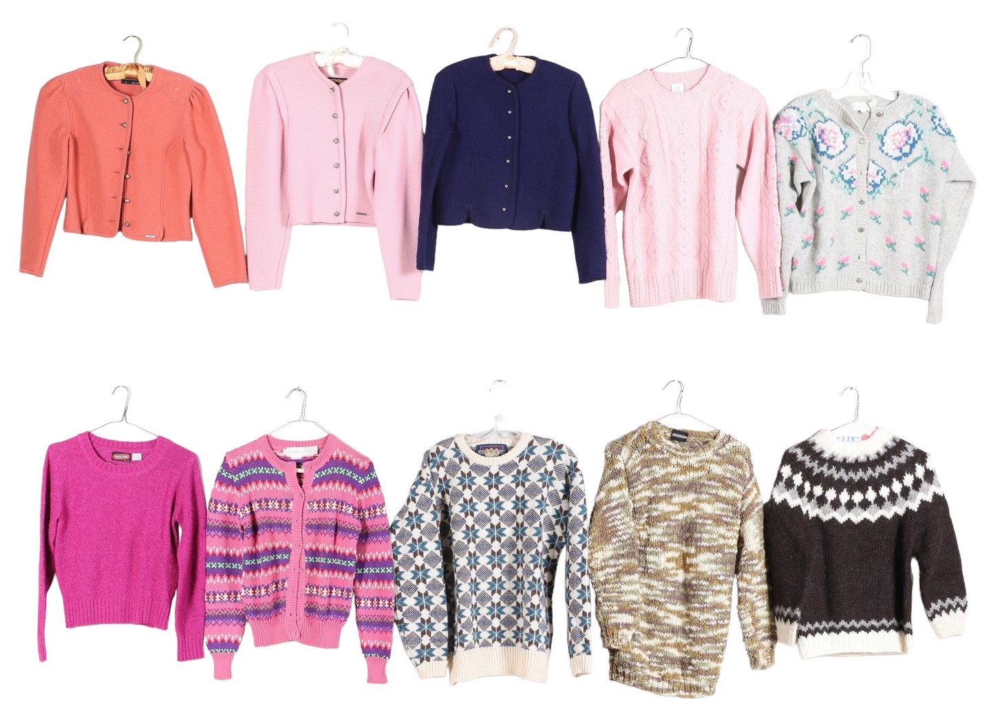 (10) Vintage sweaters to include