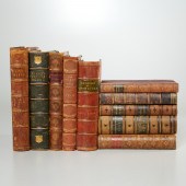 (10) VOL. 19TH C. LEATHER BIND