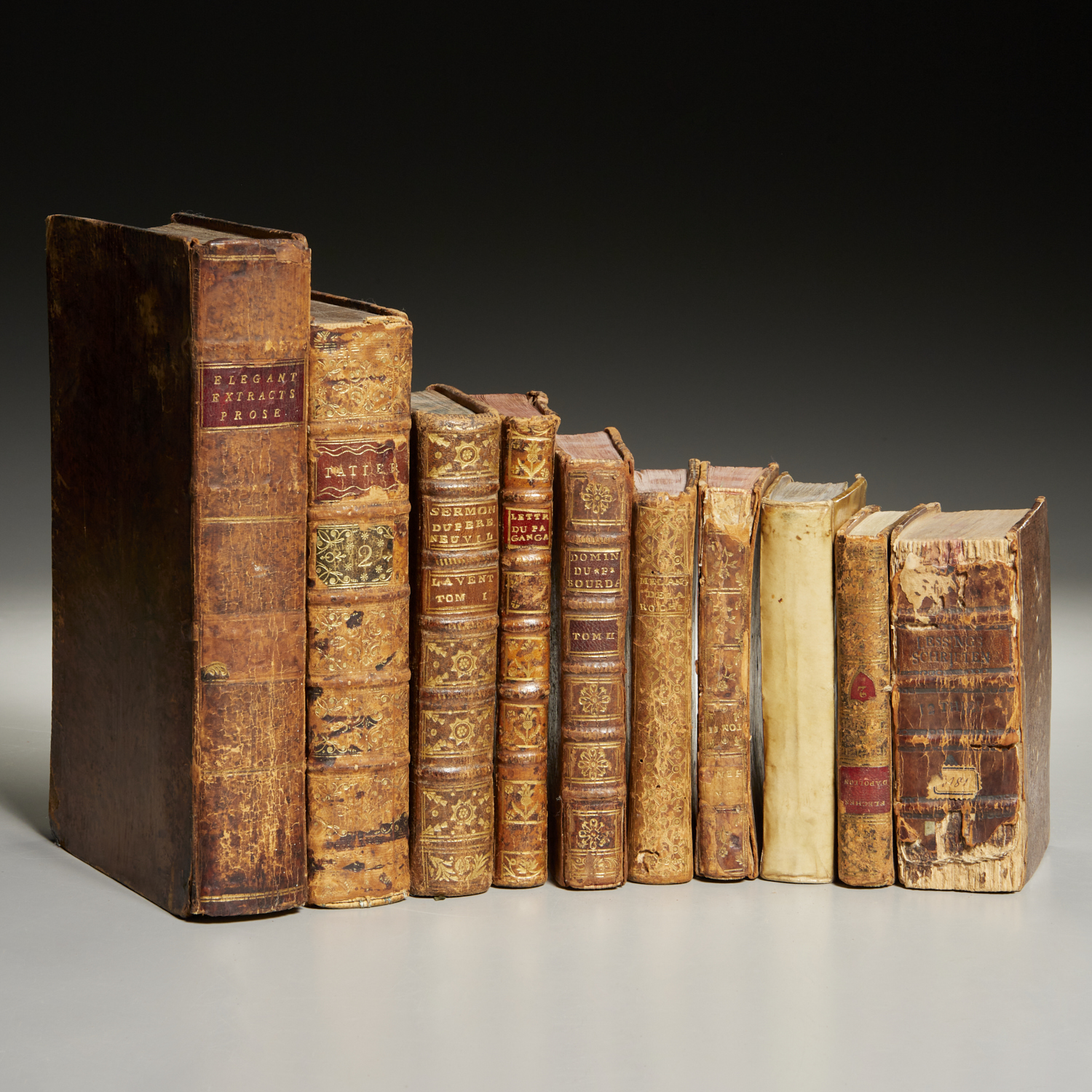 (10) VOLS. 18TH C. LEATHER BOUND