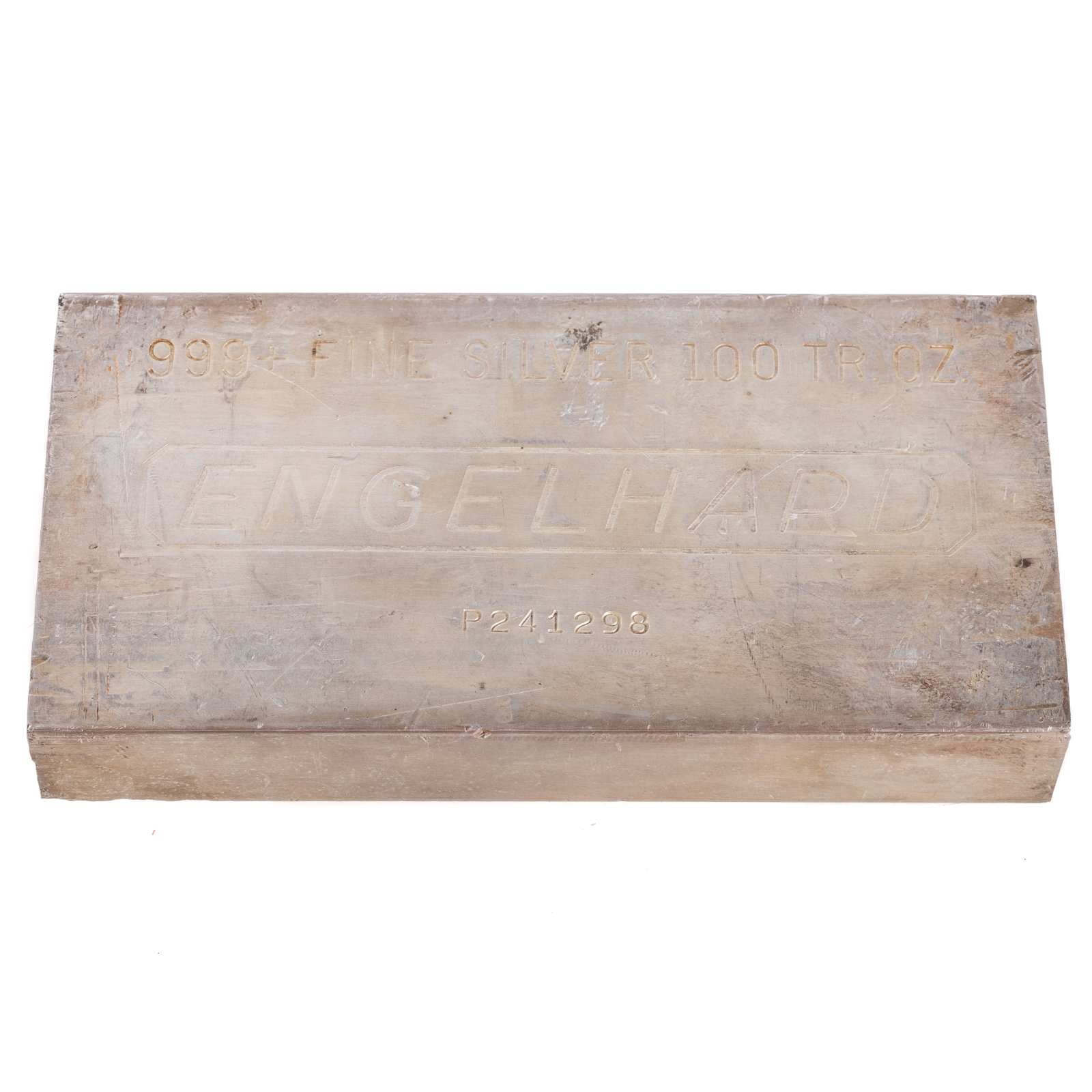 100 OZ ENGLEHARD .999 SILVER BAR SN
