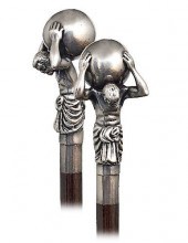 100. SILVER FIGURAL CANE -20ST