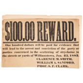 $100.00 REWARD. - 1883 POSTER