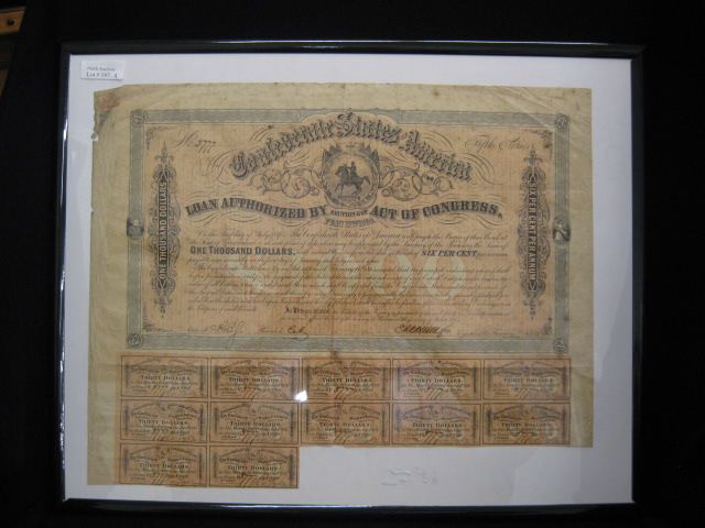 $1000.00 Confederate Civil War Bond