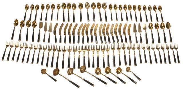 (104) HORN-HANDLED GILT BRASS