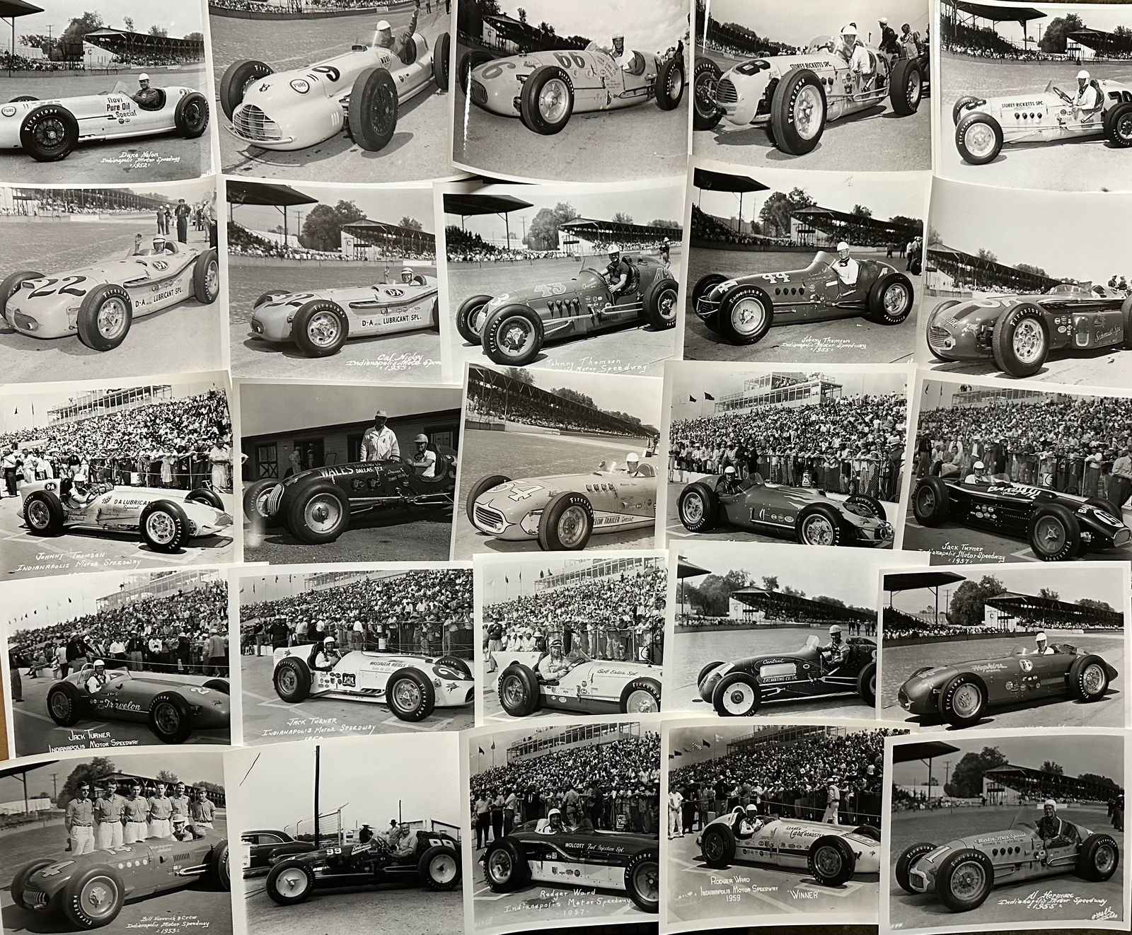 104 RACE PHOTOS, 1950’S, 8 X 10,