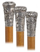 105. SILVER LION HUNTING CANE