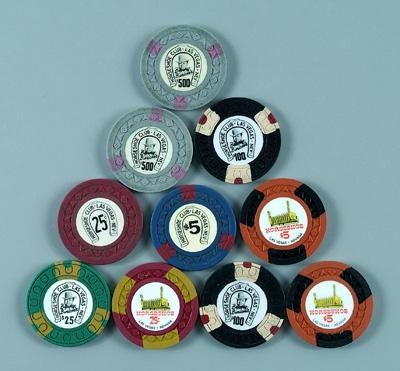 108 Las Vegas poker chips: 56