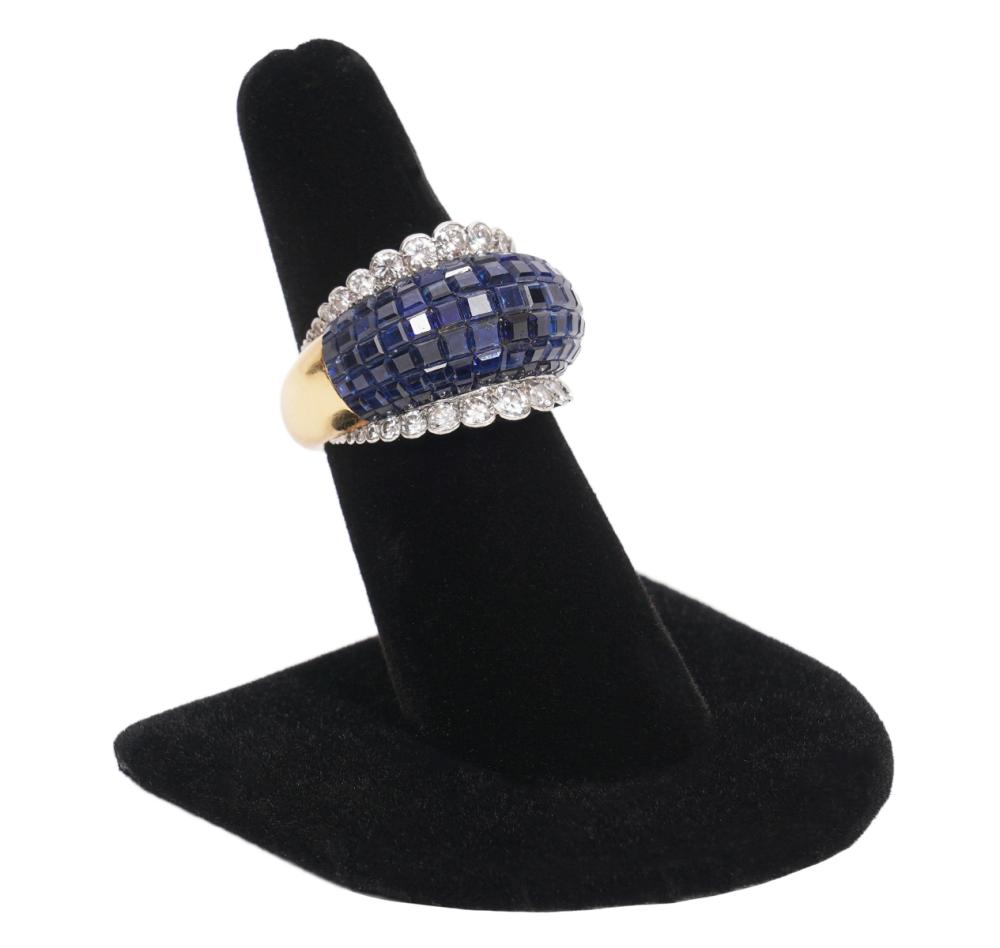 10CT. SAPPHIRE & DIAMOND 18K DOME