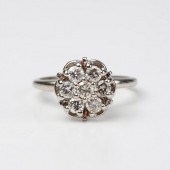 10K DIAMOND RING WITH FLOWER M