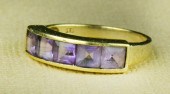 10K Gold and Amethyst RingFive