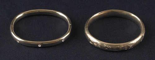 10K gold bangle together with a