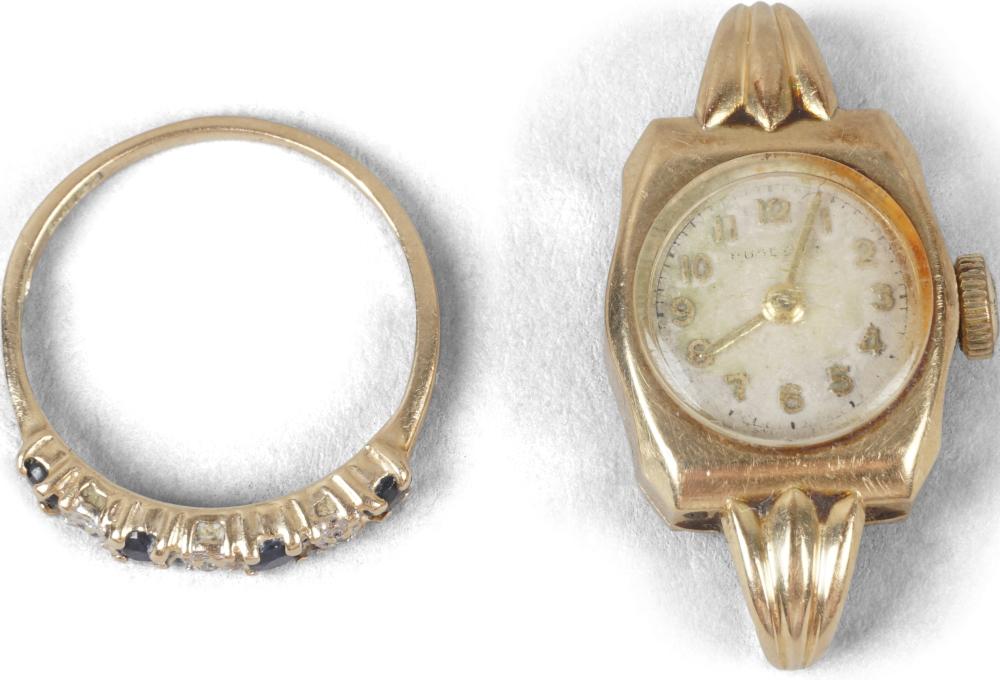 10K GOLD DIAMOND AND SAPPHIRE