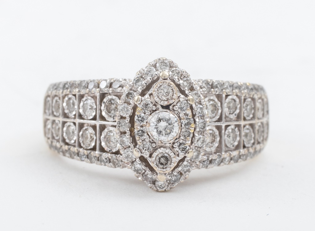 10K GOLD DIAMOND WIDE BAND &