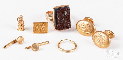 10K GOLD JEWELRY, 18K PENDANT10K