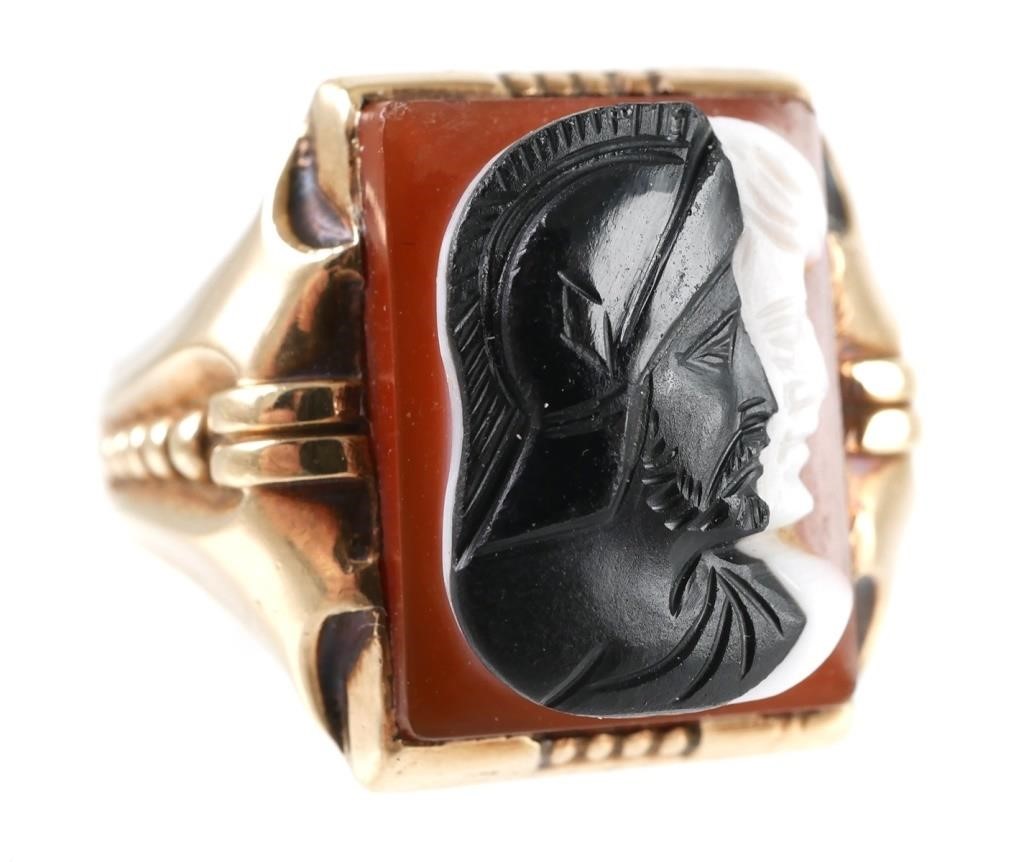 10K GOLD MEN'S CARVED CAMEO